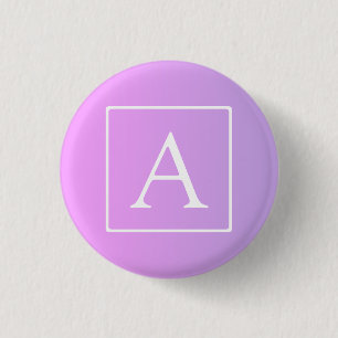 Badge Rond 2,50 Cm Simple Monogramme   Dégradé Rose/Violet Subtil