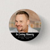 Badge Rond 2,50 Cm Simple Photo Memorial Tribute Funeral Keepsake (Devant)