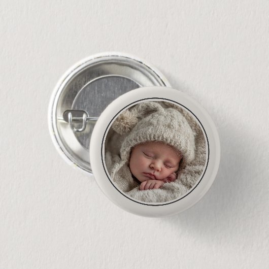 Badge Rond 2,50 Cm Simple Photo Template Personalized Frame (Devant & derrière)