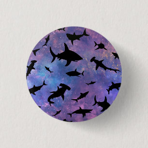 Badge Rond 2,50 Cm Simple requin mâchoires baleine motif de galaxie o