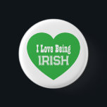 Badge Rond 2,50 Cm Simple St. Patrick's Day Vert J'aime être irlandai<br><div class="desc">Ce mignon bouton St. Patrick's Day est une façon simple et festive de célébrer l'irlandais.</div>