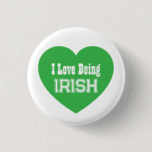 Badge Rond 2,50 Cm Simple St. Patrick's Day Vert J'aime être irlandai