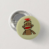 Badge Rond 2,50 Cm Singe de chaussette (Devant & derrière)