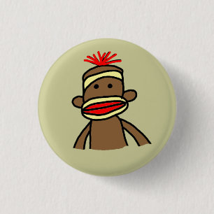 Badge Rond 2,50 Cm Singe de chaussette