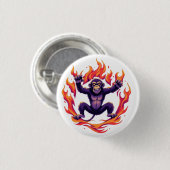Badge Rond 2,50 Cm Singe d'Inferno (Devant & derrière)