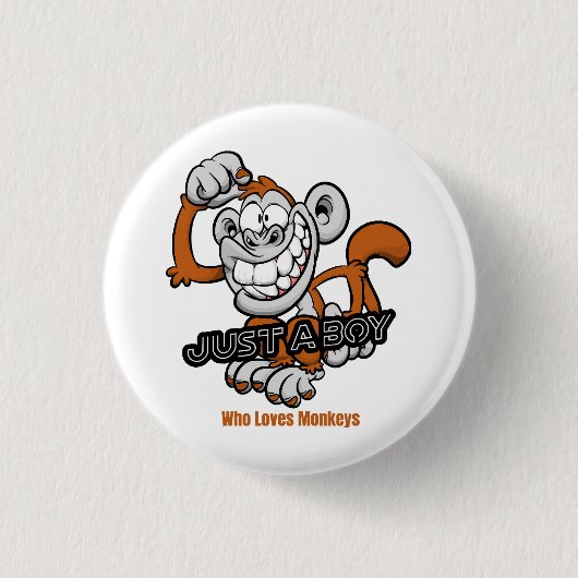 Badge Rond 2,50 Cm singe juste un garçon  (Devant)