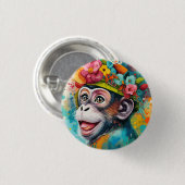 Badge Rond 2,50 Cm Singe souriant (Devant & derrière)