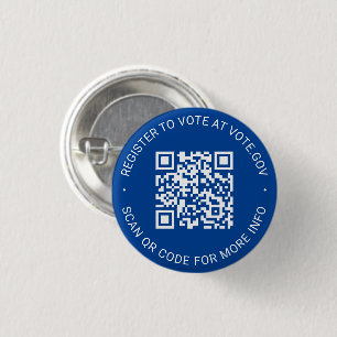 Badge Rond 2,50 Cm S'inscrire pour voter scannable QR Code personnali