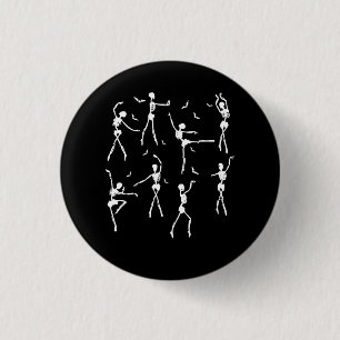 Badge Rond 2,50 Cm Skeleton Ballerinas Ballet Danse Halloween