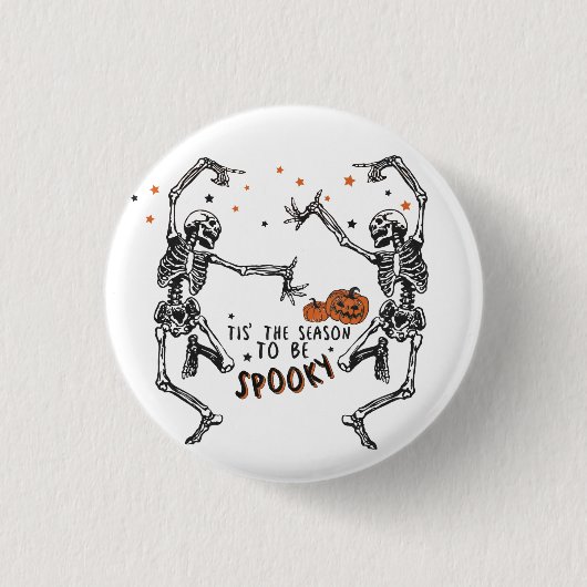 Badge Rond 2,50 Cm Skeletons dansants Halloween (Devant)