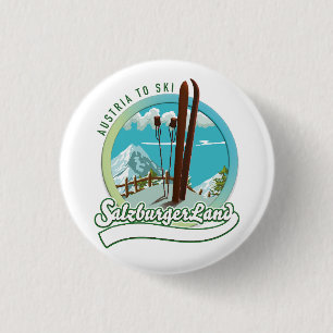 Badge Rond 2,50 Cm Ski autrichien Salzburgerland