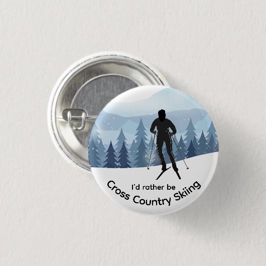 Badge Rond 2,50 Cm Ski de fond (Devant & derrière)