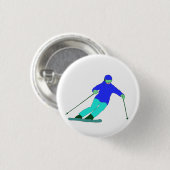 Badge Rond 2,50 Cm Ski de neige (Devant & derrière)