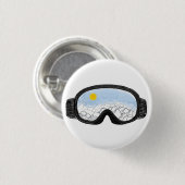 Badge Rond 2,50 Cm Ski Goggles Mountain View Illustration (Devant & derrière)