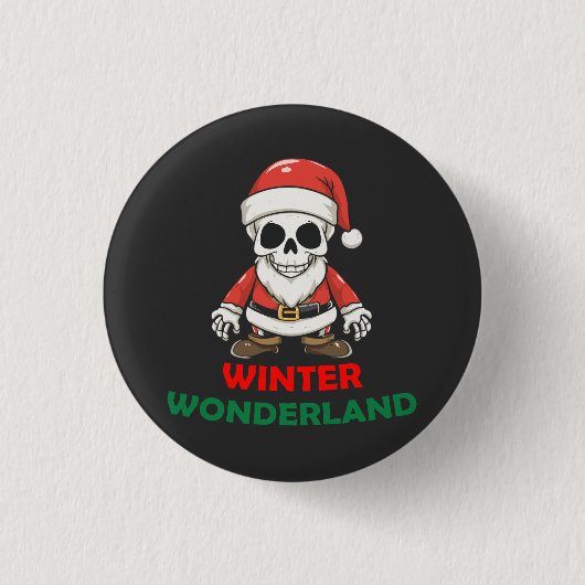 Badge Rond 2,50 Cm Skull de l'hiver (Devant)