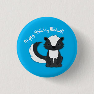 Badge Rond 2,50 Cm Skunk Anniversaire Fête Enfants