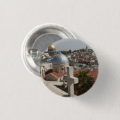 Badge Rond 2,50 Cm Skyline de la vieille Jérusalem (Devant & derrière)