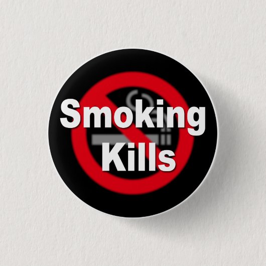 Badge Rond 2,50 Cm Smoking Kills (Devant)