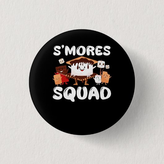 Badge Rond 2,50 Cm S'mores Marshmallows Funny Smores Squad Camping Ca (Devant)