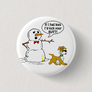 Badge Rond 2,50 Cm Snowman Joke