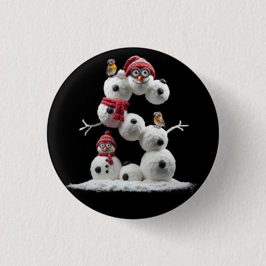 Badge Rond 2,50 Cm Snowman-minion en forme de S (Devant)