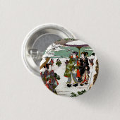 Badge Rond 2,50 Cm Snowscape japonais (Devant & derrière)