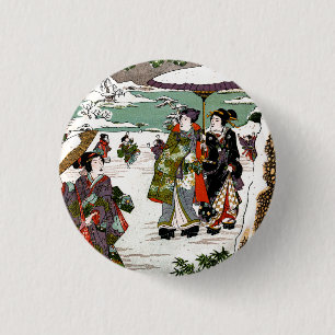 Badge Rond 2,50 Cm Snowscape japonais