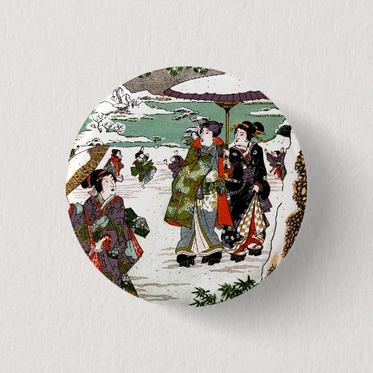 Badge Rond 2,50 Cm Snowscape japonais (Devant)