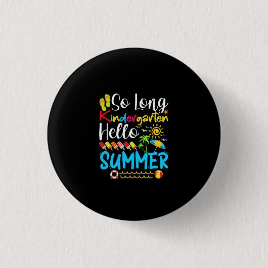 Badge Rond 2,50 Cm So Long Kindergarten Hello Summer (Devant)