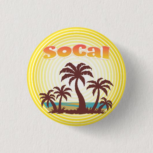 Badge Rond 2,50 Cm SoCal Palm Trees (Devant)