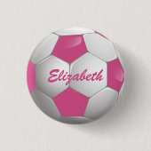 Badge Rond 2,50 Cm Soccer Ball Pink and White (Devant)