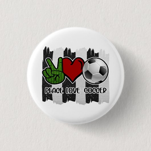 Badge Rond 2,50 Cm Soccer paix et amour (Devant)