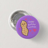 Badge Rond 2,50 Cm Soirée d'anniversaire d'arachide mignonette enfant (Devant & derrière)