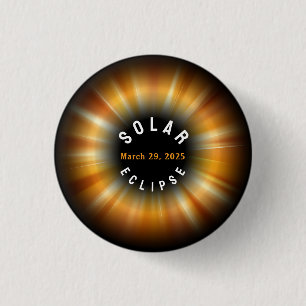 Badge Rond 2,50 Cm Solar Eclipse American Event 3/29/2025