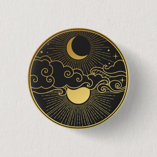 Badge Rond 2,50 Cm Soleil et Lune (Devant)