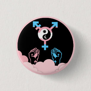 Badge Rond 2,50 Cm Soleil et Lune de Pouvoir et d'Équilibre Symbole T