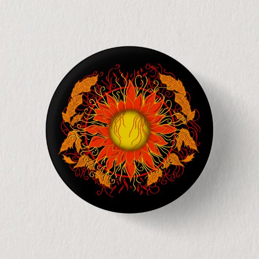 Badge Rond 2,50 Cm Soleil tourbé (Devant)