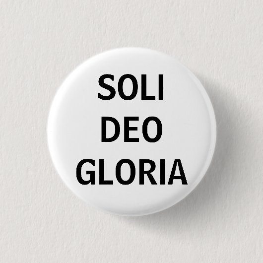 Badge Rond 2,50 Cm Soli Deo (noir sur le blanc) (Devant)