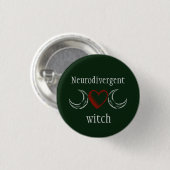 Badge Rond 2,50 Cm Sorcière de Neurodivergent (Devant & derrière)
