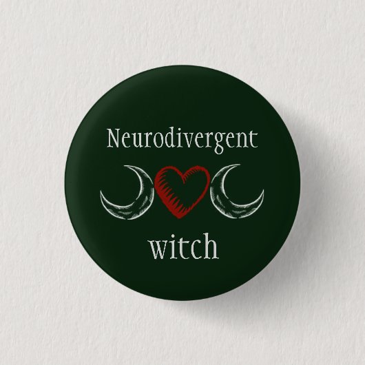 Badge Rond 2,50 Cm Sorcière de Neurodivergent (Devant)
