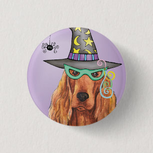 Badge Rond 2,50 Cm Sorcière de Setter irlandais