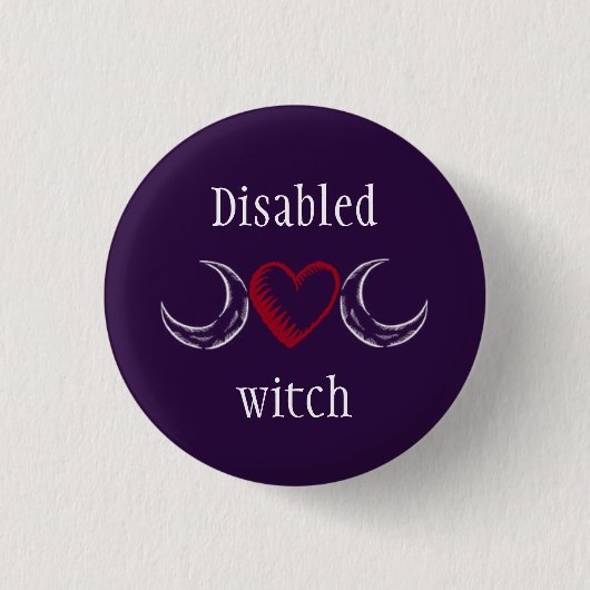 Badge Rond 2,50 Cm Sorcière handicapée (Devant)