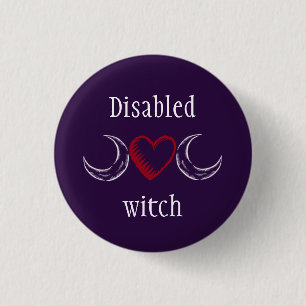 Badge Rond 2,50 Cm Sorcière handicapée