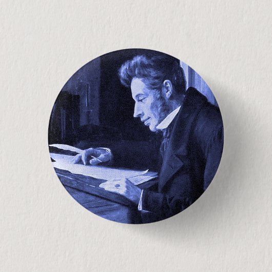 BADGE ROND 2,50 CM "SOREN KIERKEGAARD" (Devant)