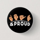 Badge Rond 2,50 Cm Sourds Et Fiers Sourds Sourds Doigts Orthographe (Devant)