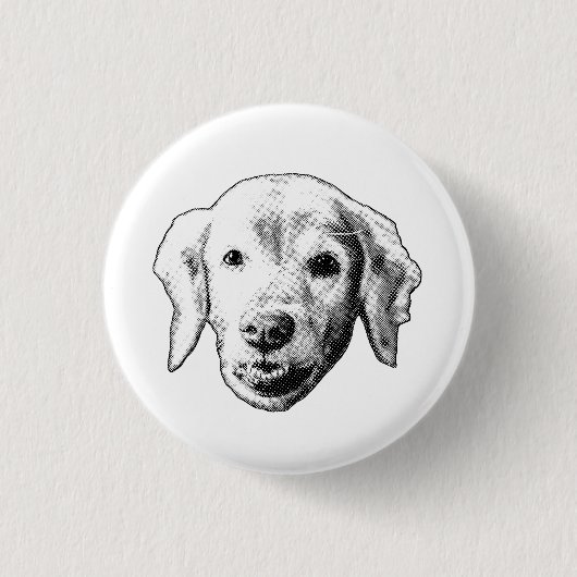 Badge Rond 2,50 Cm Sourire de chiot doux (Devant)