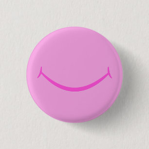 Badge Rond 2,50 Cm Sourire rose