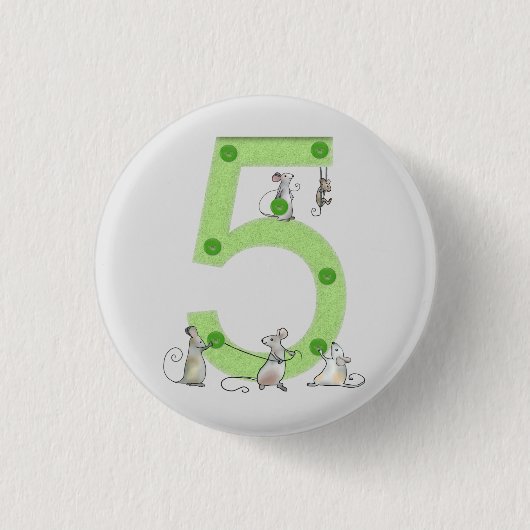 Badge Rond 2,50 Cm Souris couture cinq (Devant)