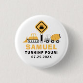 Badge Rond 2,50 Cm Sous le thème de la construction invitation d'anni (Devant)