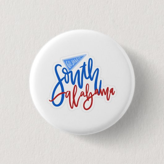 Badge Rond 2,50 Cm South Alabama Gameday Button (Devant)
